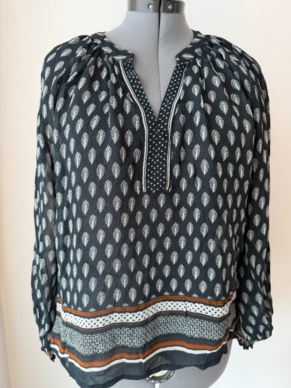 Part Two Semi-Sheer Long Sleeve Blouse